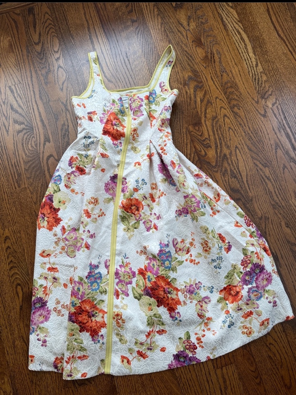 New Anthropologie Maeve Square-Neck Piped Floral Midi Dress Size S - Picture 5 of 8
